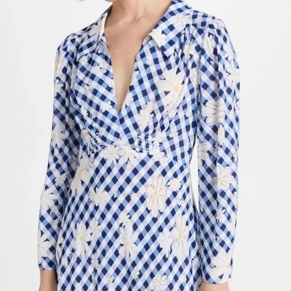 RIXO Renata Dress Riviera Daisy Check M - Picture 5 of 6